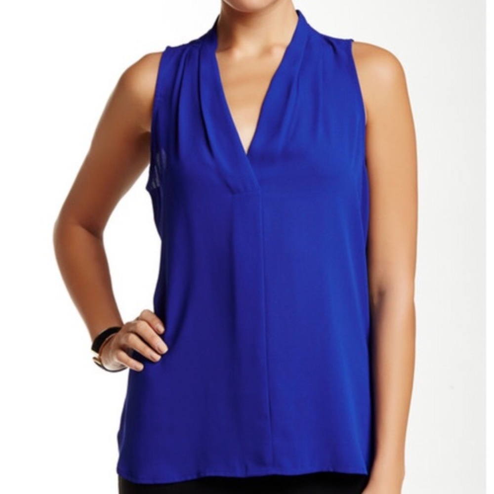 Vince Camuto V-Neck Blue Tank Top Blouse - Size S
